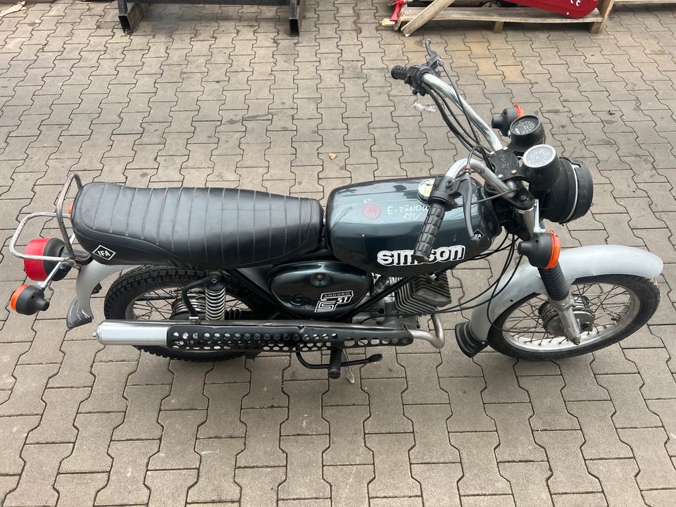 Simson S51E S51 FÄHRT 12V 4-Gang 1988 Moped Mofa A324 in Osterweddingen