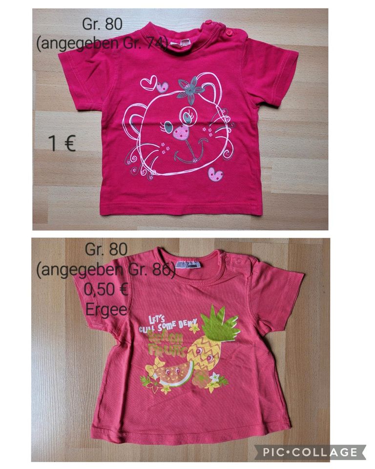 Mädchen T-Shirts Gr. 80 pink aus 1. Hand in Weilerswist