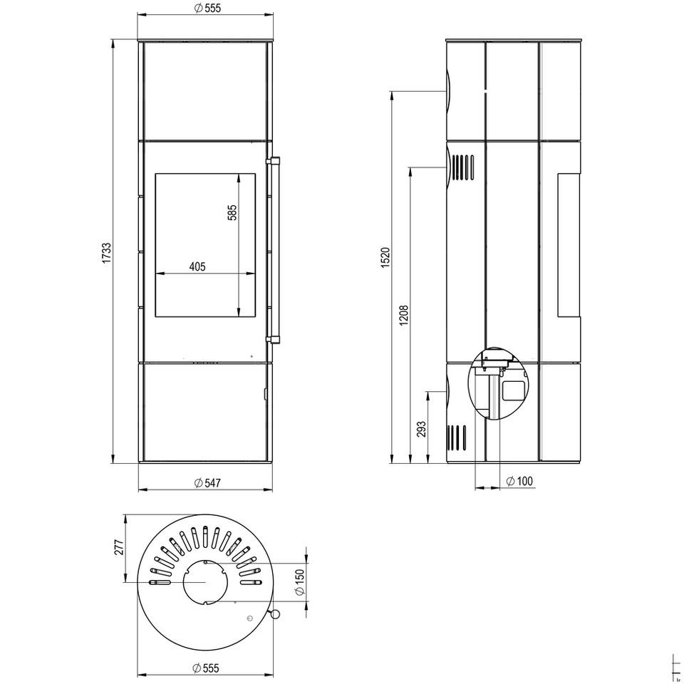 Ofen Holzofen Schwedenofen Kaminofen H&M EVO 2.1 XL,Stahl-schwarz in Schwarzach b. Nabburg