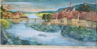 Aquarell Bild Alt Laufenburg Baden-Württemberg - Küssaberg Vorschau