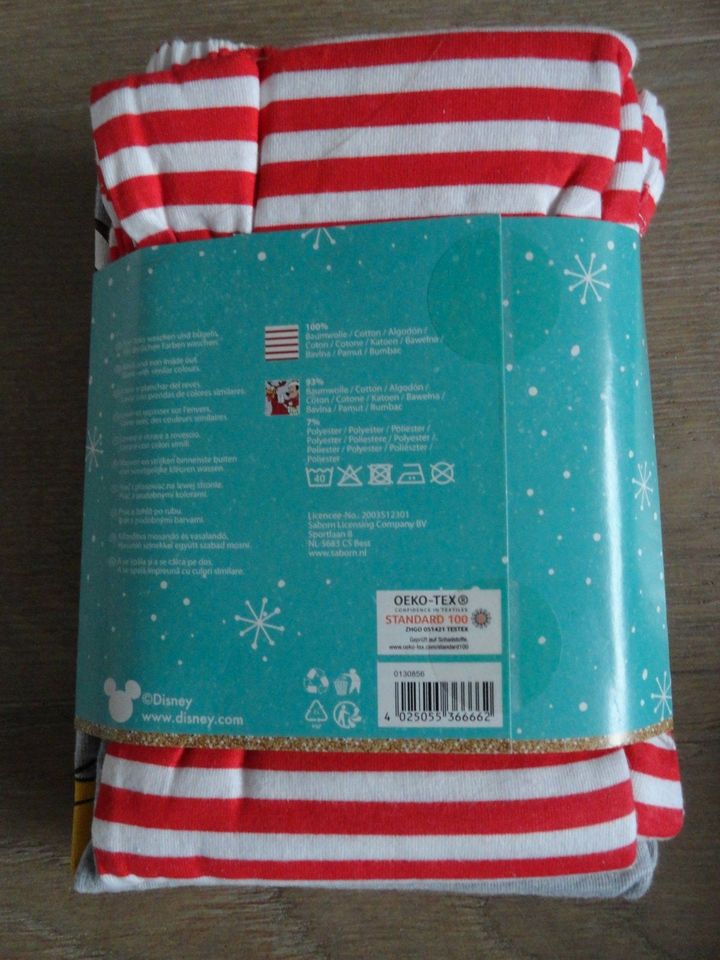 *NEU OVP* Schlafanzug Gr. 122 128 Pyjama Mickey Mouse Weihnachten in Maintal