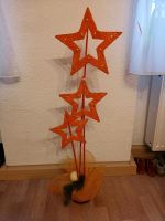 weihnachtliche Winterdeko, mit orangenen Sternen+Kugel, 1 m hoch Baden-Württemberg - Mosbach Vorschau