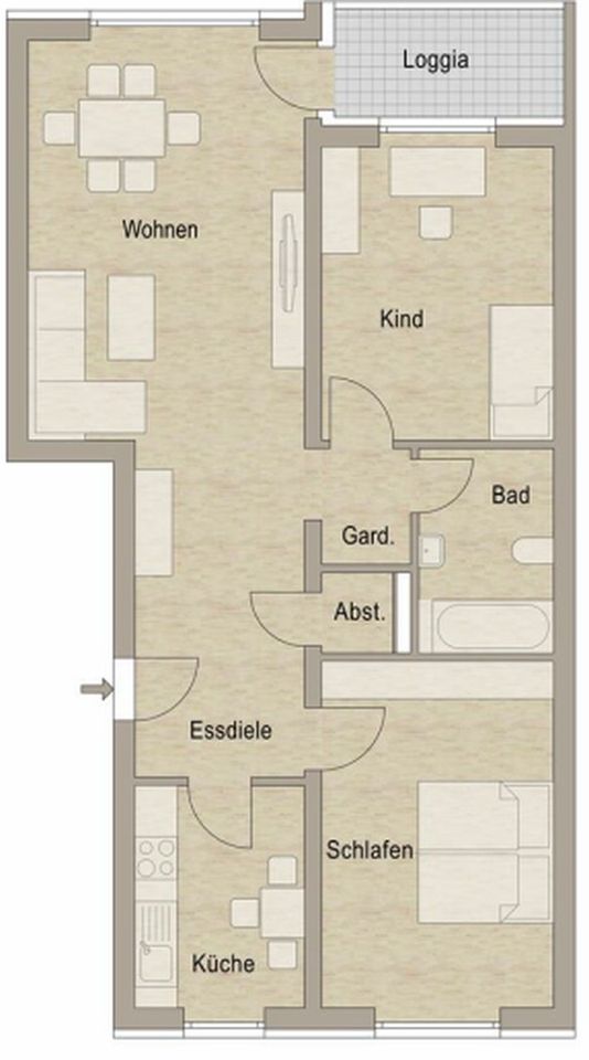 Ansprechende 3,5-Zimmer-Wohnung mit Balkon in Essen-Kettwig in Essen