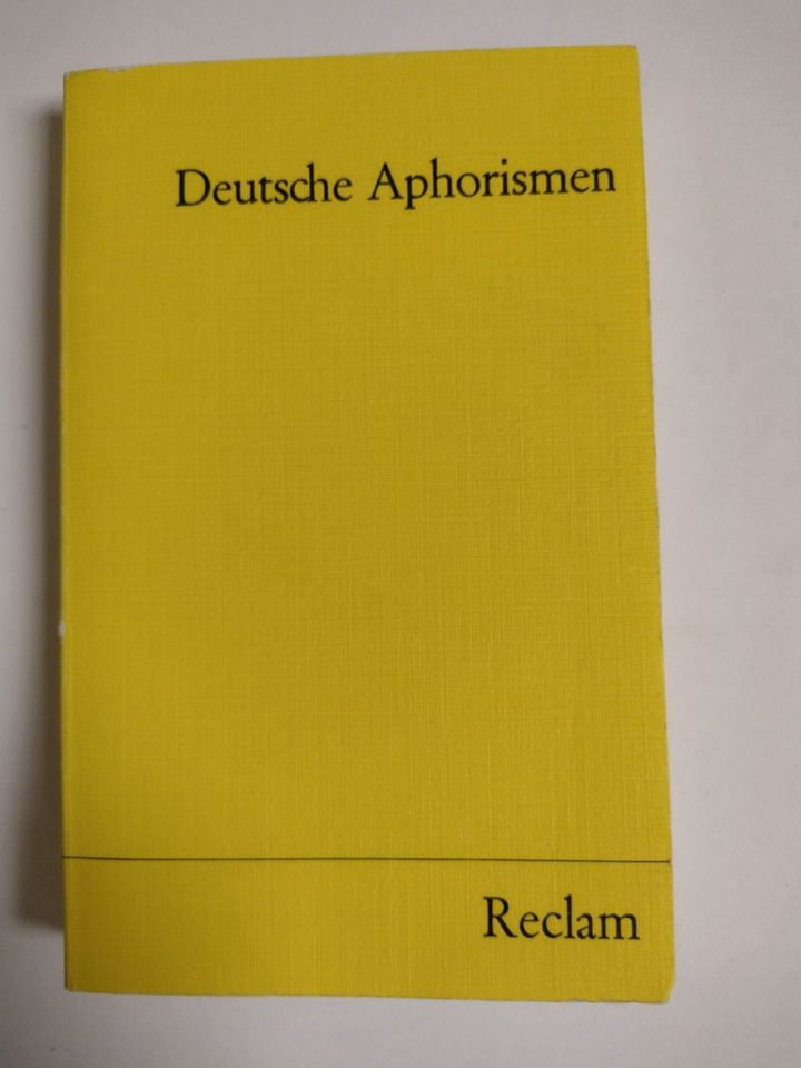 Deutsche Aphorismen (Reclams ) Taschenbuch1978 in Pinneberg