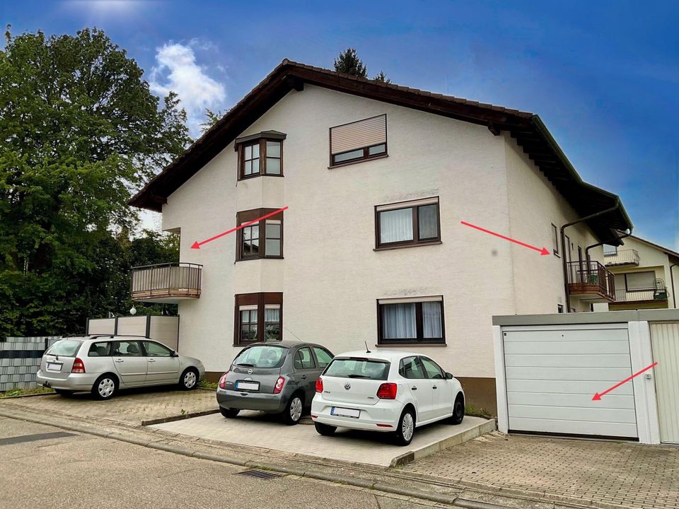 Helle und ruhige 3-Zimmer Wohnung mit 2 Balkonen, inkl. Garage in Kuppenheim