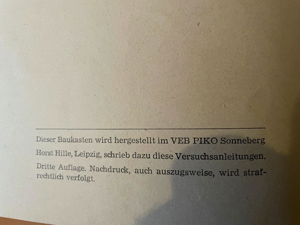 PIKO Elektrobaukasten mit Experimentebuch, DDR 1970-er Jahre in Meißen