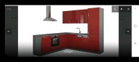 Winkelküche lackiert laminat rot hoch Glanz ohne Elektrogeräte. Bielefeld - Joellenbeck Vorschau