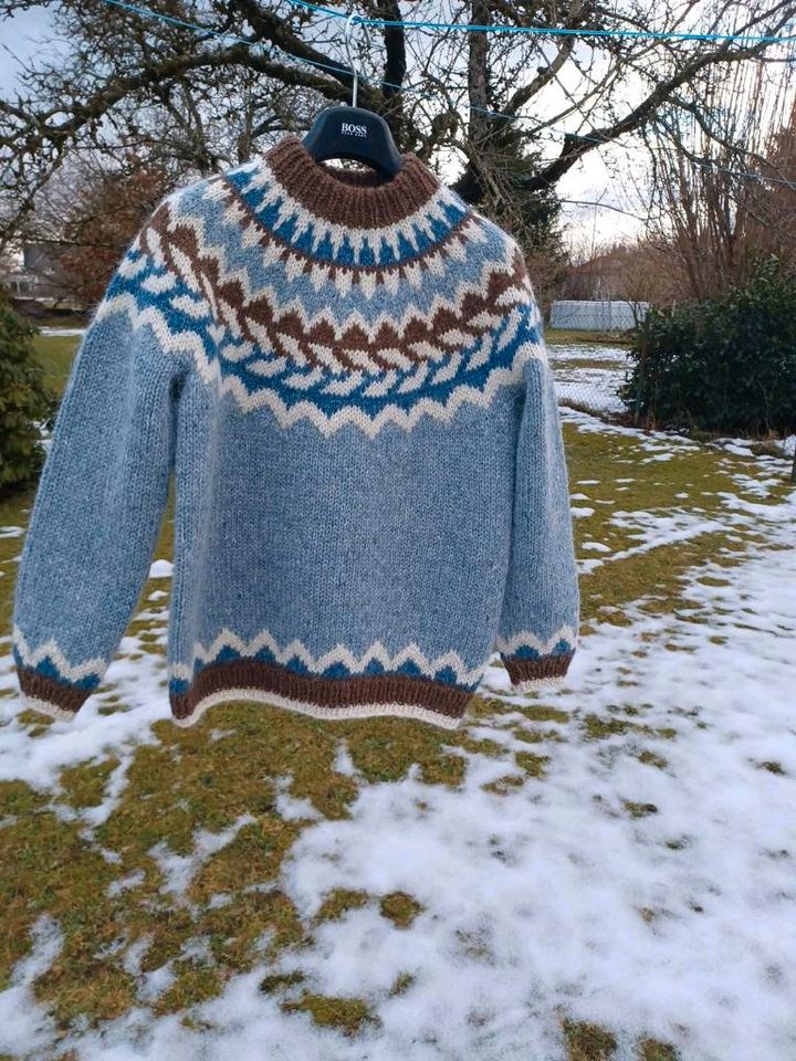 Wollpullover für Jagd handgestrickt Maßanfertigung Islandpullove in Schongau