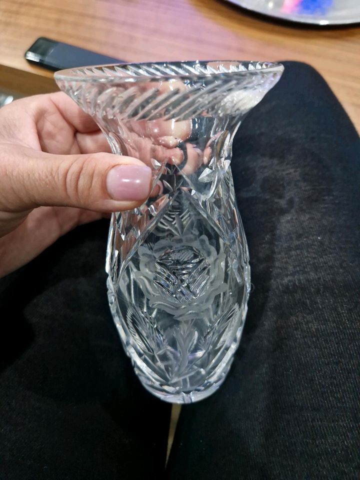 Antik Vintage Glas Kristall Vase Vasen 3 Stück in Ketsch