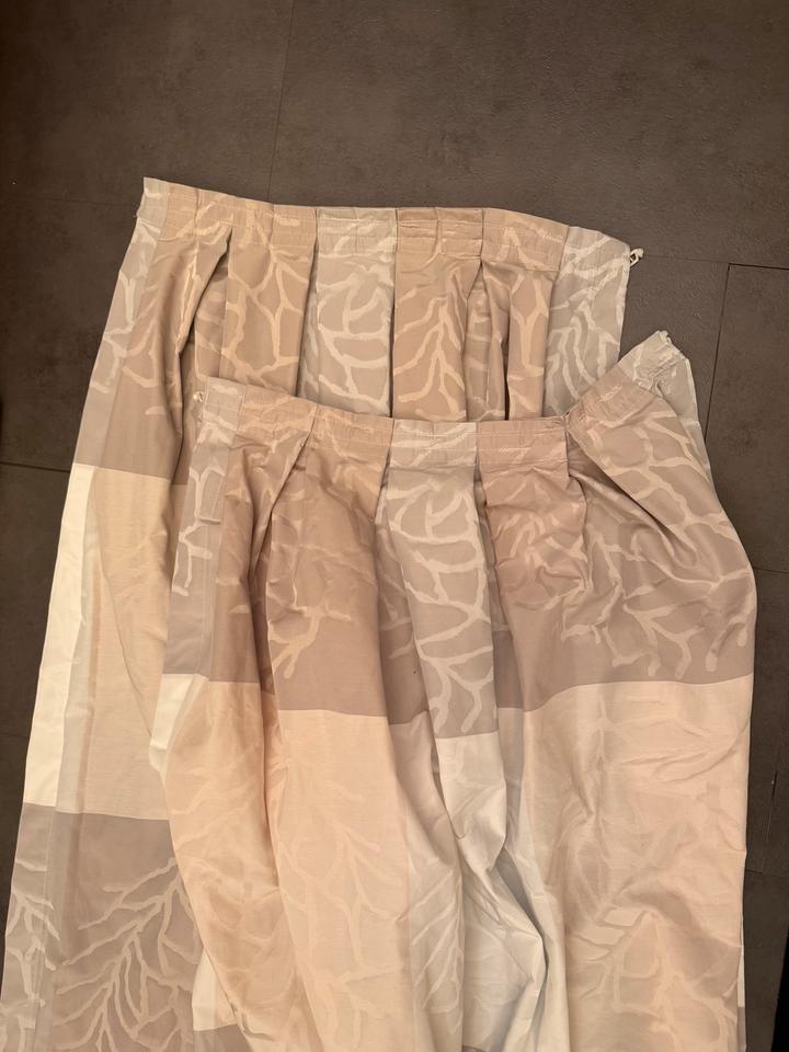 2x Vorhang Gardine kräuselband grau beige weiß 53x245 cm in Hamburg