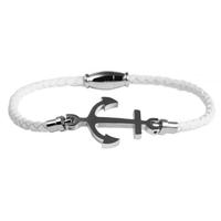 Premium Akzent Echtlederarmband, geflochten, mit Edelstahl, Weiß, Schleswig-Holstein - Sankelmark Vorschau