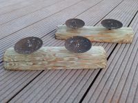 2 Kerzenständer Holz Metall alpinen Stil Bayern - Dirlewang Vorschau