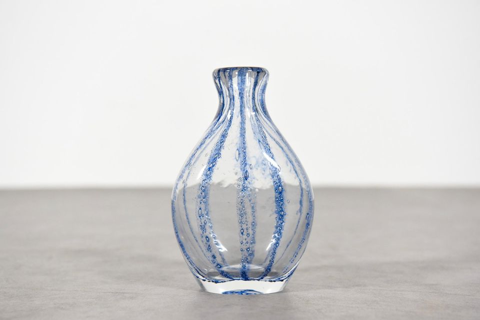 Barovier & Toso Glas Vase / Murano 1960'er / blau in Centrum