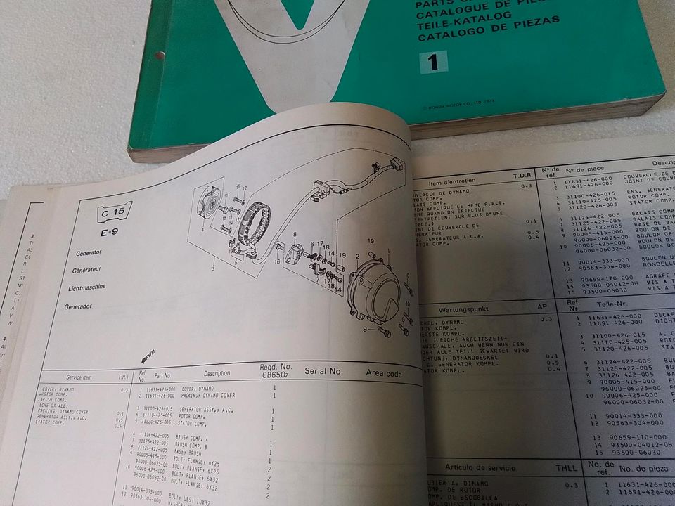 Honda CB 650z Ersatzteilkataloge 1978-1979 Stck.25€ in Recklinghausen