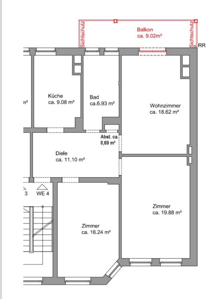 Schöne Balkon Wohnung Westviertel Recklinghausen renov. Altbau in Recklinghausen