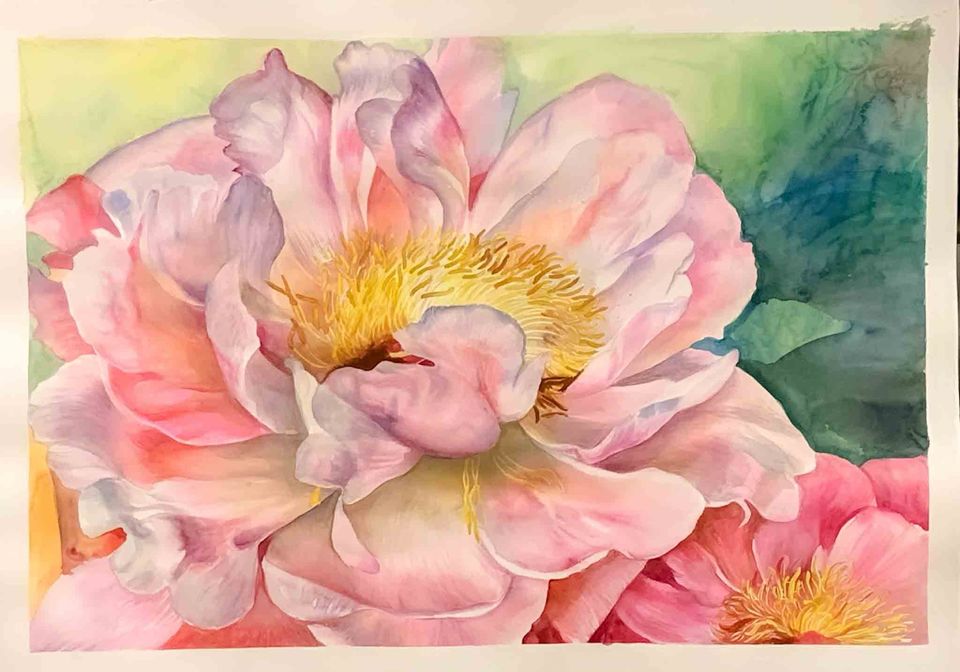 Aquarell Gemälde peonie Blumen in Berlin