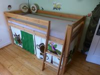 Möbelum Hochbett Kinder Holz mit Flexa Vorhängen+Kissen Dschungel Süd - Niederrad Vorschau