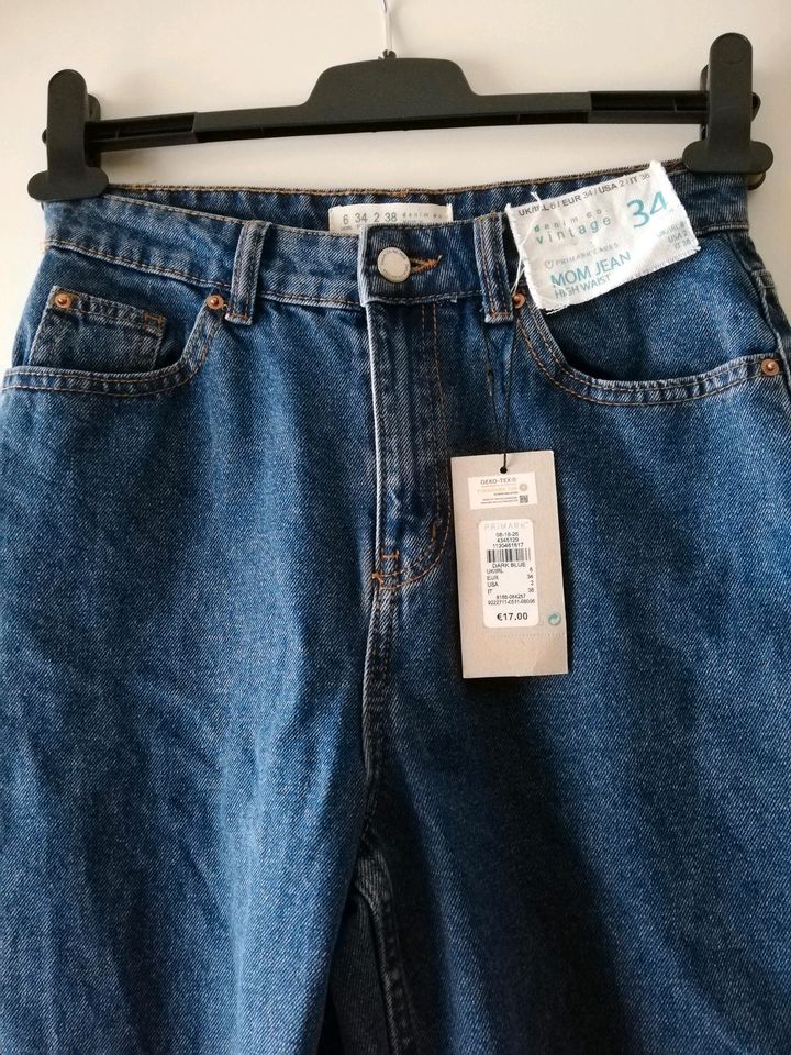 Vintage Mom Jeans High Waist Gr. 34 von Primark neu mit Etikett in Nürnberg (Mittelfr)