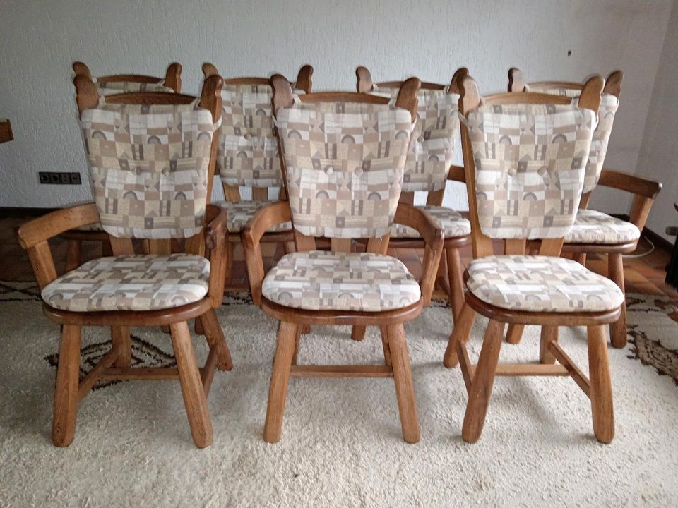 7x Eichenstuhl Eichenstühle Eiche Stuhl Stühle Armlehne massiv in Dinslaken