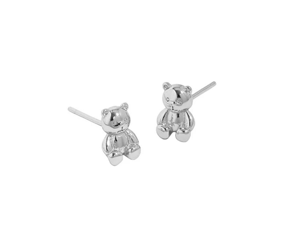 Gold & Silber Teddy Bär Ohrstecker 925 Silber Mädchen Ohrringe in Hürth