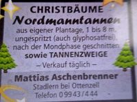 Christbaum Christbäume Weihnachtsbaum Tanne Baum Bayern - Arrach Vorschau