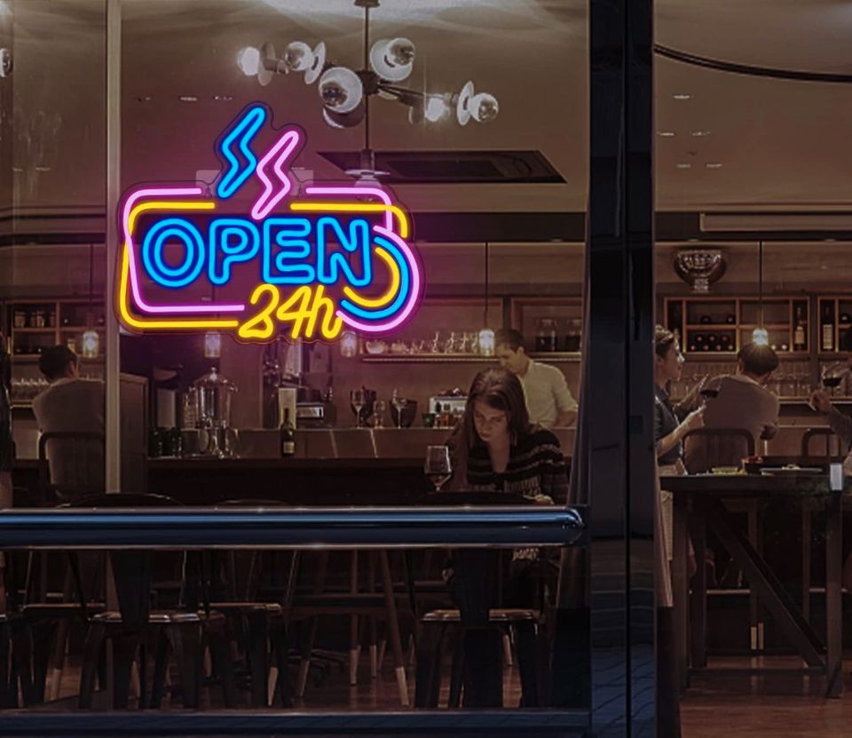 LED Neon Schild Open 24 Stunden Bar Leuchte Reklame Wandlampe in Bebra