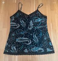 Blusenshirt Gr. 44, schwarz m. Muster, gefüttert, Kette +Ohrringe Hessen - Habichtswald Vorschau