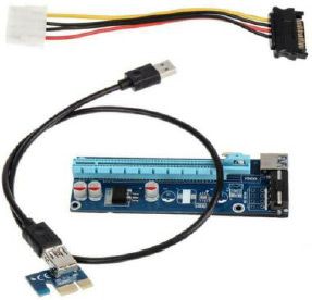 Riser Karte Adapter Extender PCI-16x USB 3.0 6Pin SATA-Kabel NEU in Wittenburg