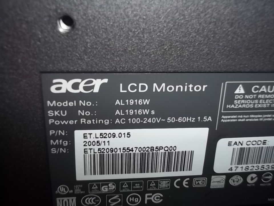 LCD-Monitor ACER 19" Monitor AL1916W a Flachmonitor VGA silber/sc in Essen