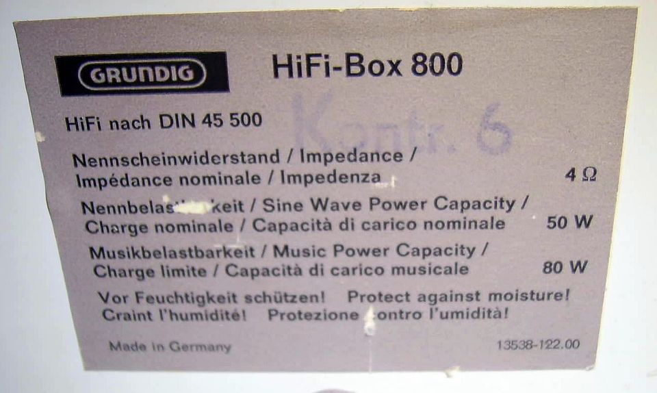 GRUNDIG HIFI-BOX 800 Crémeweiß 50/80 Watt 3 Wege VINTAGE/RETRO! in Moers