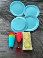 4 x Teller für Camping (Tupperware), 3 Plastik Becher, Geschirr Bayern - Augsburg Vorschau