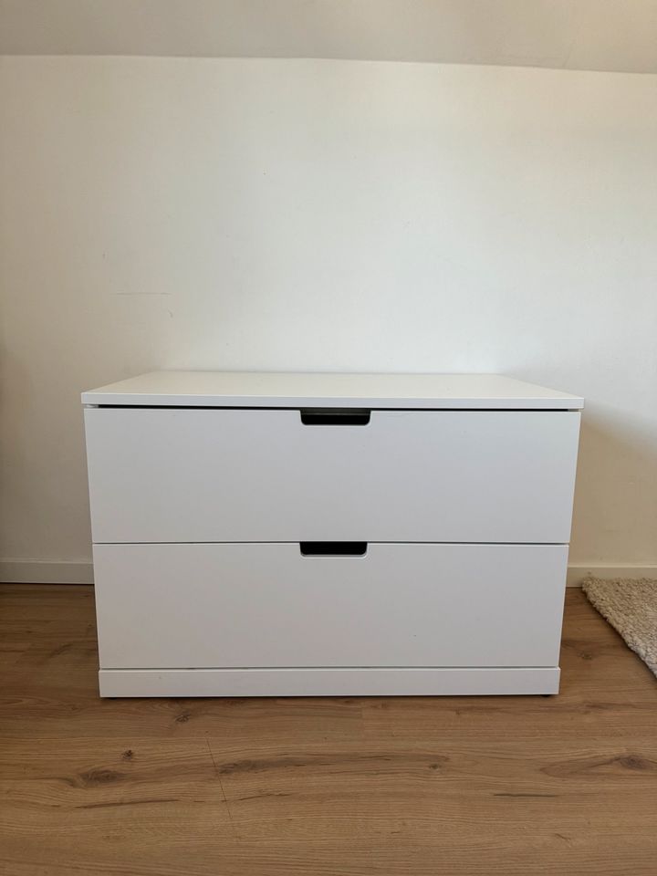 IKEA NORDLI Kommode mit 2 Schubladen, weiß, 80x54 cm in Germering