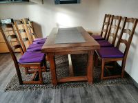 Esszimmer Tisch+Verlängerungen mit Bank & 6 Stühlen aus Eiche Bayern - Buttenwiesen Vorschau