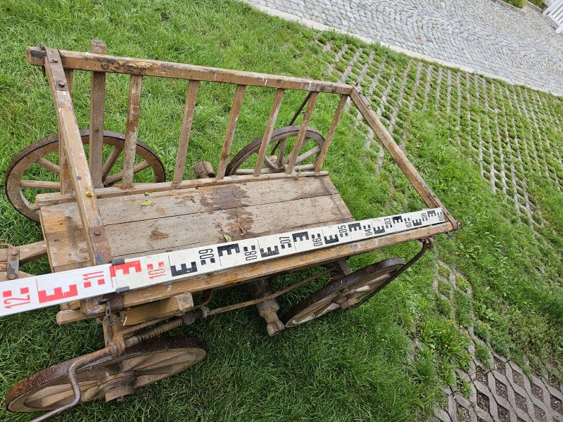 alter Holzbollerwagen, Deichselwagen mit Bremse, umrüstbar in Geratal