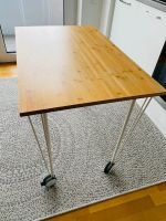 Bambus Schreibtisch 92x60cm/ Beistelltisch auf Rollen Ikea Krille Walle - Handelshäfen Vorschau
