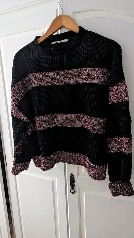 Schwarzer Pulli mit rosa Glitzer M oversize in Bonn