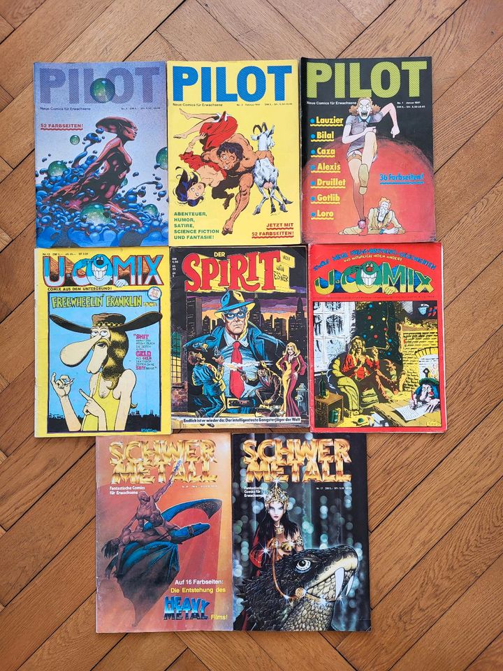 8 verschiedene Comics für Erw. (Pilot, Der Spirit, Schwermetall.. in Berlin