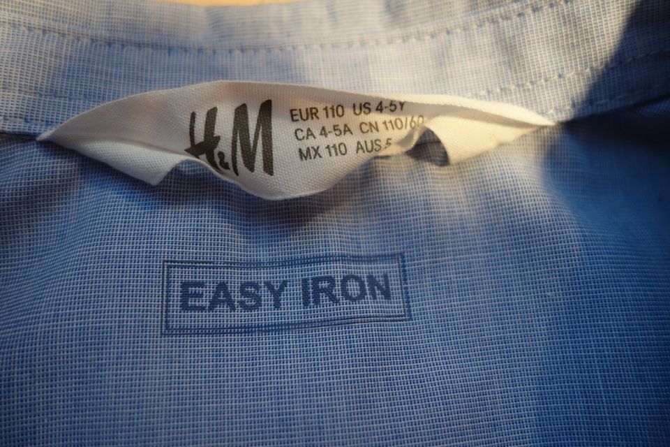 H&M Langarm Hemd Easy Iron Gr. 110 in Langenargen