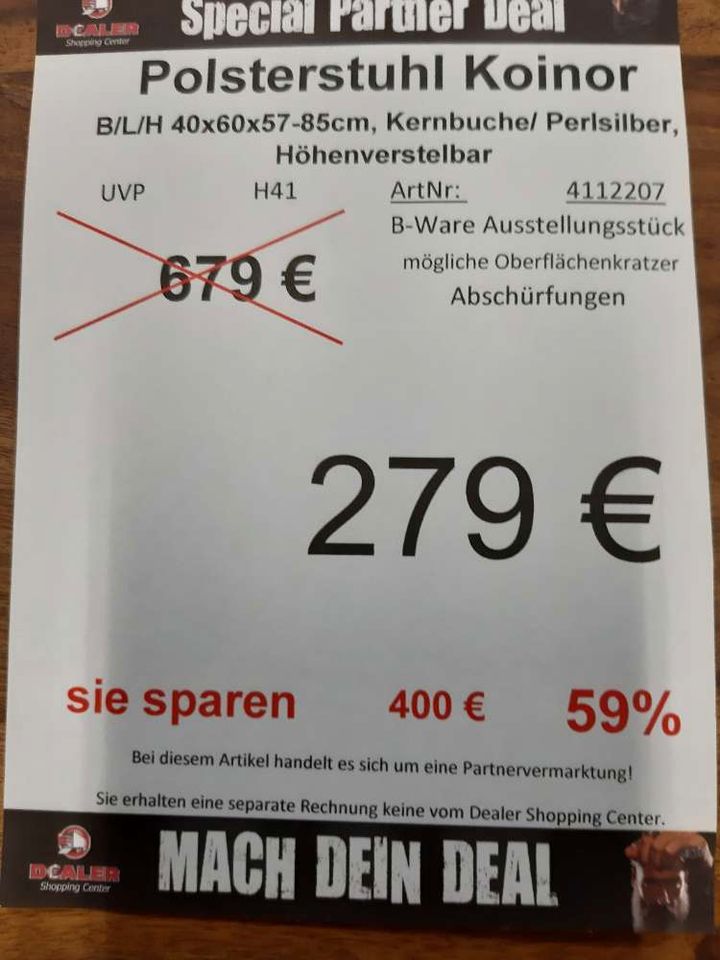 (MG) Polsterstuhl / Esszimmerstuhl / Stuhl statt 679€ in Zeitz