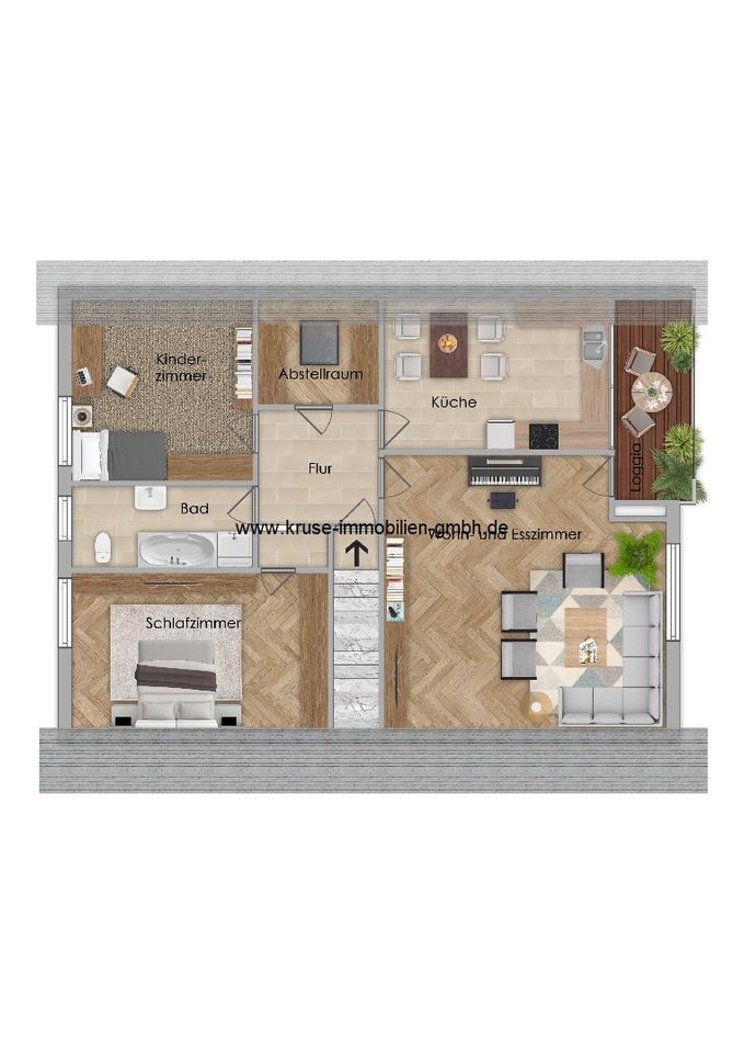 EDV-Nr.: 12298 - vermietetes Dopplhaus mit Doppelgarage, Terrasse und Loggia in Drochtersen OT in Drochtersen