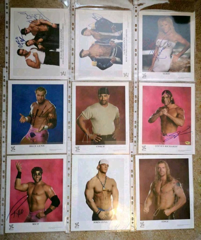 WWF WWE Promofotos Wrestling Promo Autogramm in Halberstadt