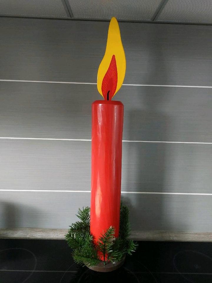 Holzkerze Adventskerze Holz Kerze Weihnachten Baumstamm in Sehnde