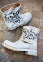 ASH - LEDER STIEFEL WEIß NIETEN STRASS USED LOOK 38 Bayern - Memmingen Vorschau