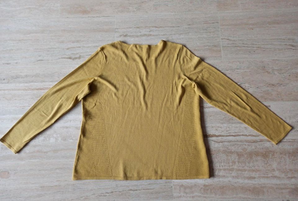 Feinstrick Pullover Shirt 42 XL Bonita LeComte gelb in Albachten