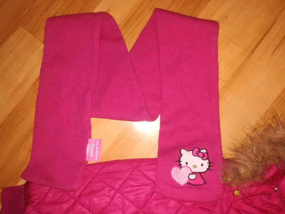 Hello Kitty Set Anorak / Jacke, Mütze und Schal 128 in Ohlstadt