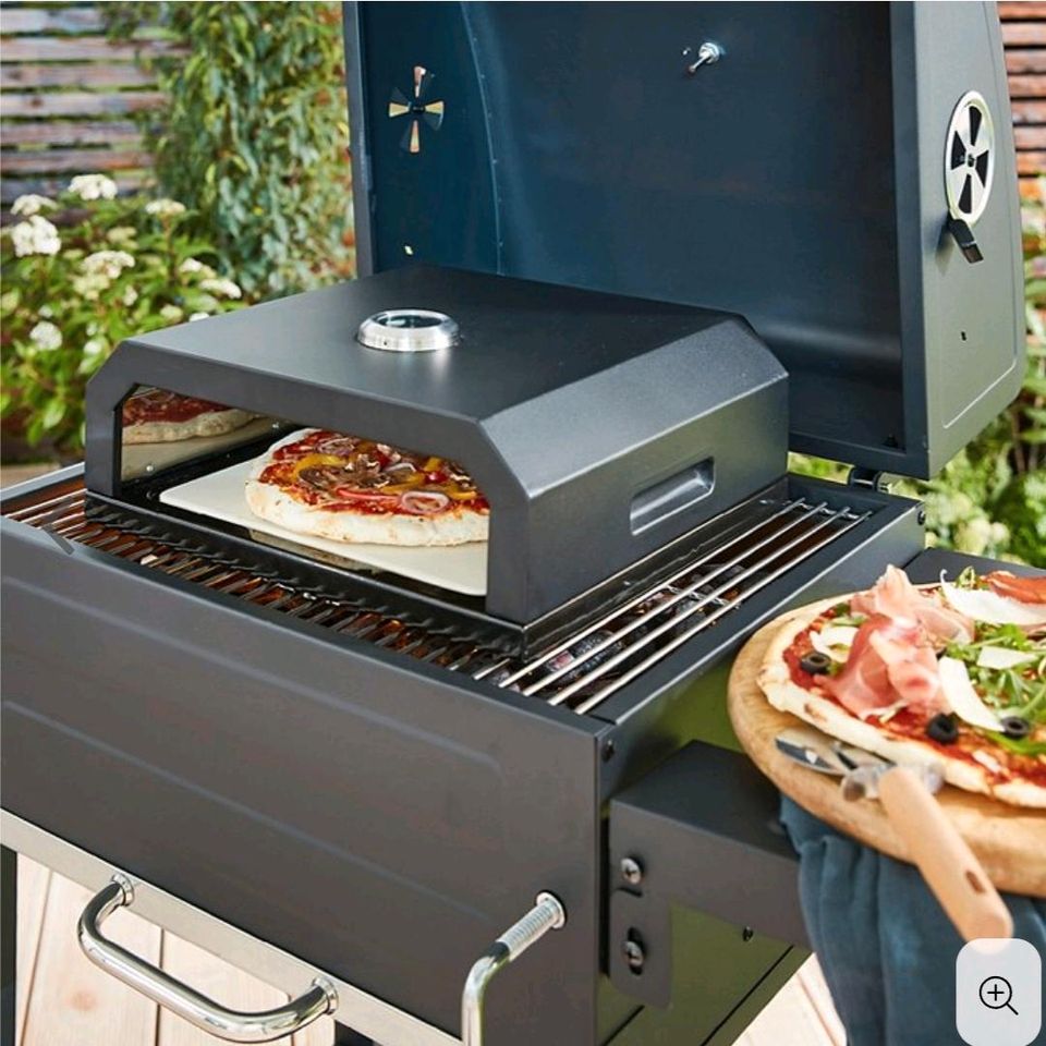 Neu BBQ Pizzabox - Mit herausnehmbarer Keramikplatte/ Pizzastein in Gusterath