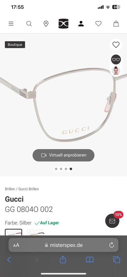 Gucci Brille ohne Sehstärke in Hopsten