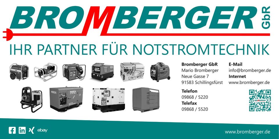 AUSSTELLUNGSSTÜCK Stromerzeuger Notstrom Diesel 4kVA schieflastt. in Schillingsfürst