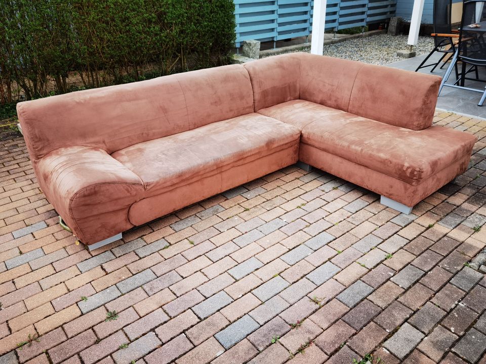 Couch braun L-Form zu verschenken in Sinzing