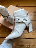 Miu Miu white crackle biker ankle boots Berlin - Neukölln Vorschau